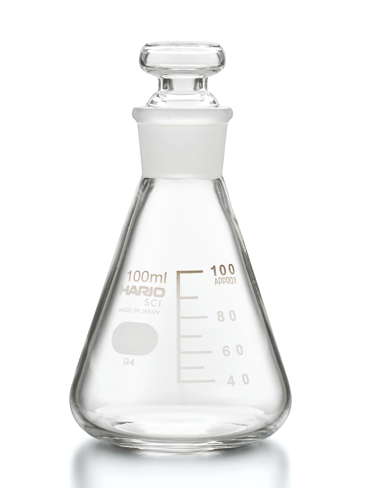 共栓三角フラスコ100ml（TS22） TSF-100-SCI 12個｜総合的理化学機器